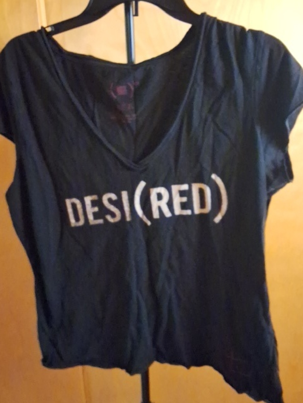 Red Black V‑Neck DESI(RED) Graphic Tee